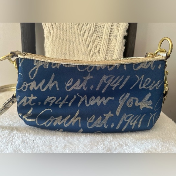 SOLD LIVE! RARE Coach 2012 Blue Satin Canvas 1941 Shoulder/Crossbody Bag - NWOT - Picture 9 of 9